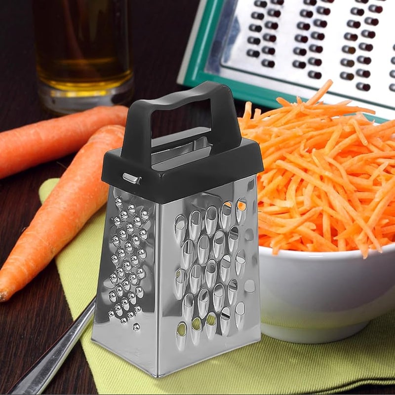 3Pcs Stainless Steel Kitchen Grater Set Multifunctional Vegetable Slicer Carrot Potato Cutter Handheld Black White Gray - Image 3